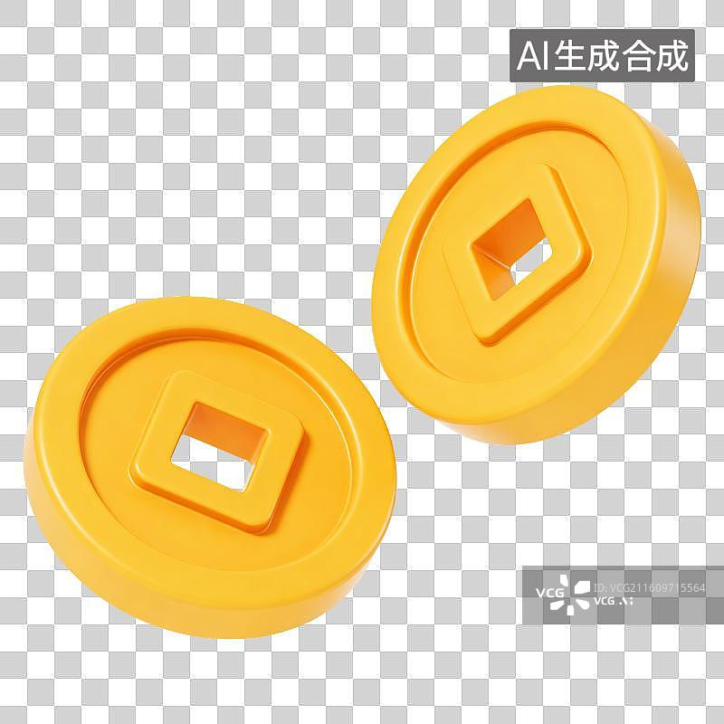 【AI数字艺术】金融投资金币元素图片素材