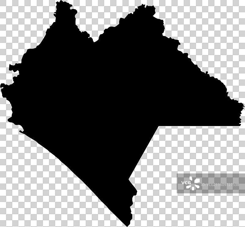 恰帕斯州地图剪影图片素材