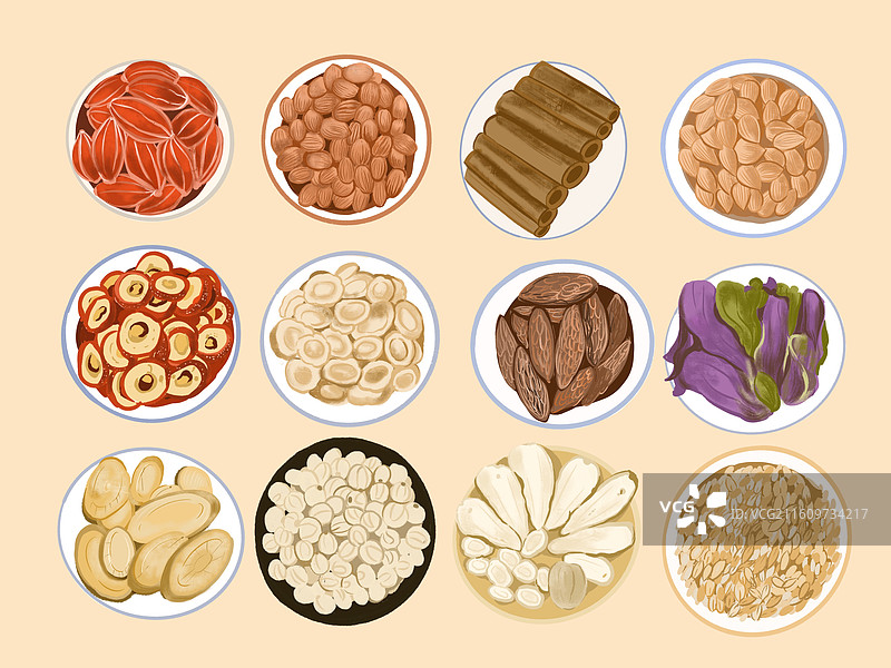 多种药材组合图片素材