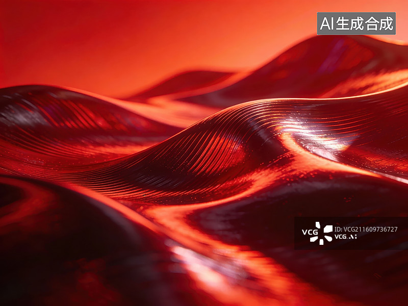 【AI数字艺术】红色波浪纹理抽象背景图片素材