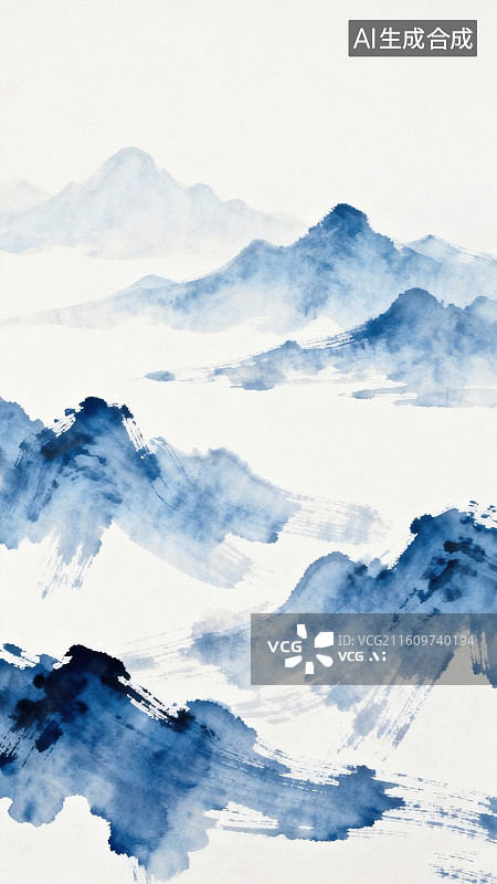 【AI数字艺术】水墨山水画图片素材