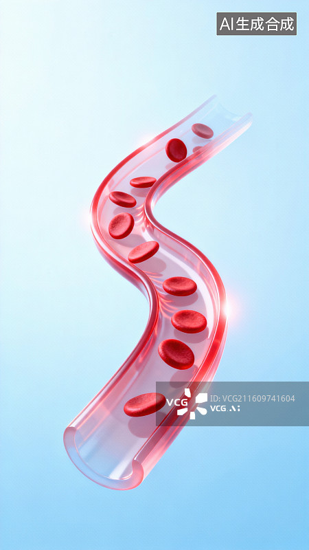 【AI数字艺术】血液在血管中流动图片素材