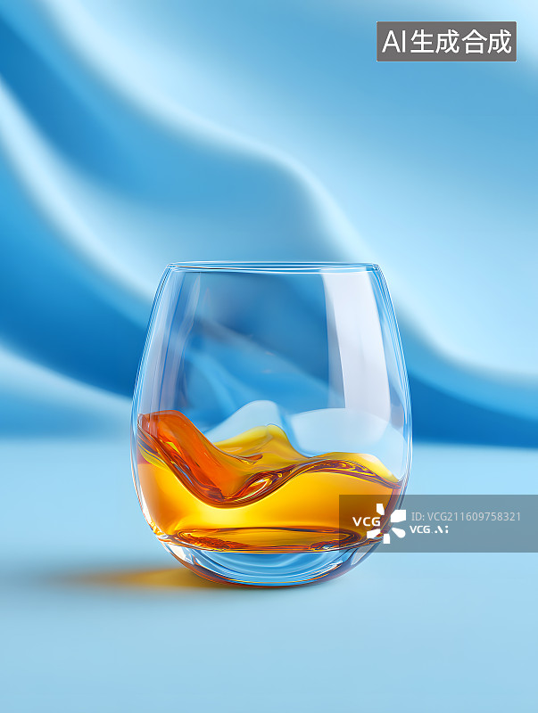 【AI数字艺术】一个装着红茶的玻璃杯图片素材