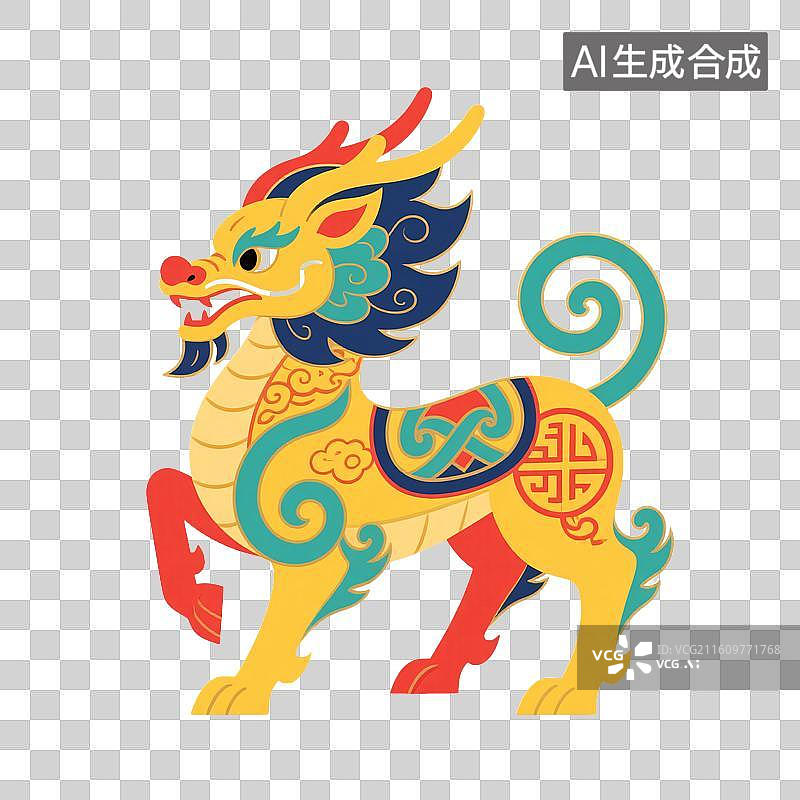 【AI数字艺术】祥瑞麒麟：国潮品牌力量图片素材
