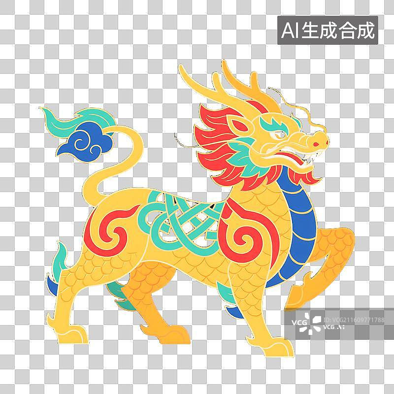 【AI数字艺术】祥瑞麒麟：国潮品牌力量图片素材