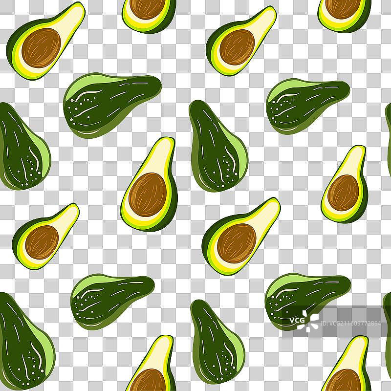 可爱的牛油果，孤立在白色背景上图片素材