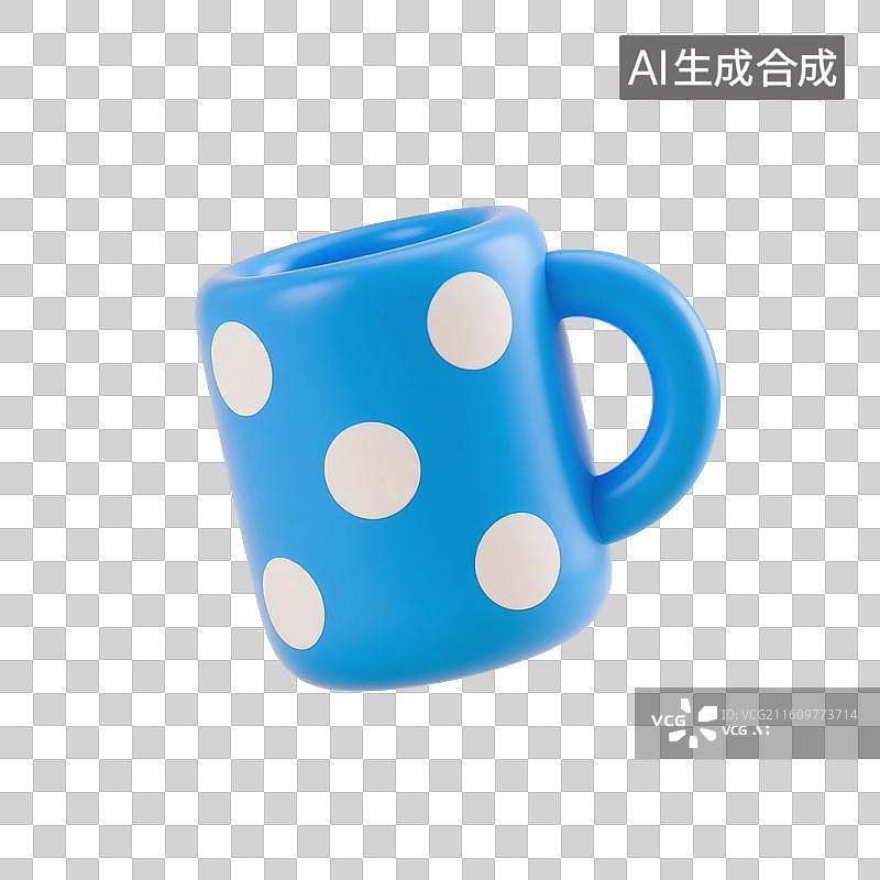 【AI数字艺术】3D渲染，充气膨胀风格，卡通杯子，下午茶，卡通咖啡杯，一杯咖啡，马克杯，咖啡，饮料免抠素材图片素材