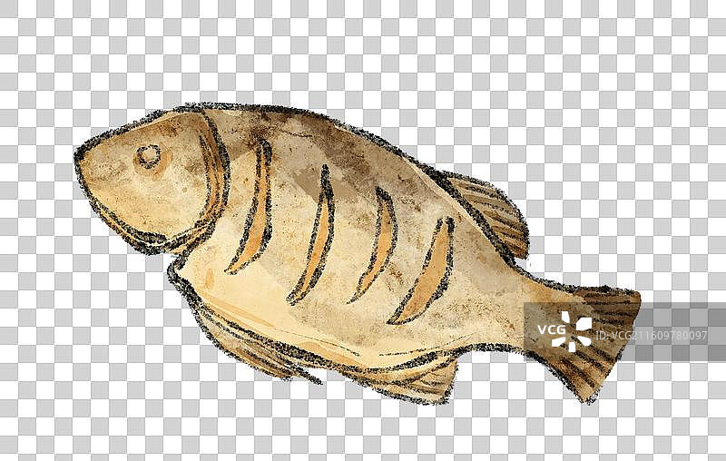 煎鱼插画图片素材