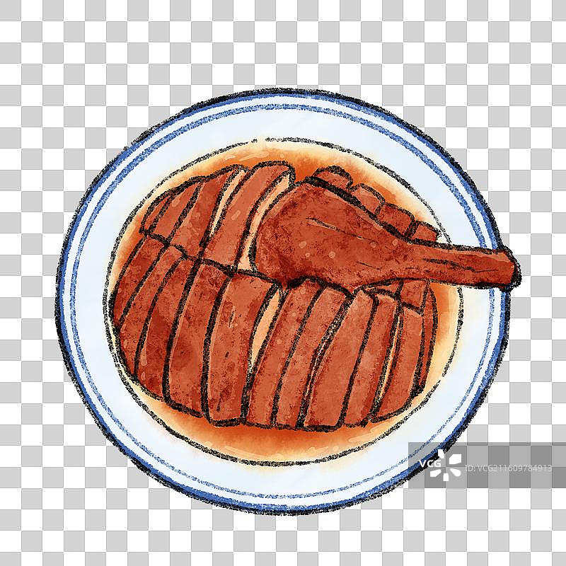 安徽美食插画-红皮鸭子图片素材