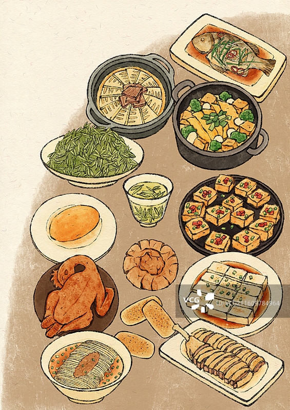 安徽美食插画图片素材