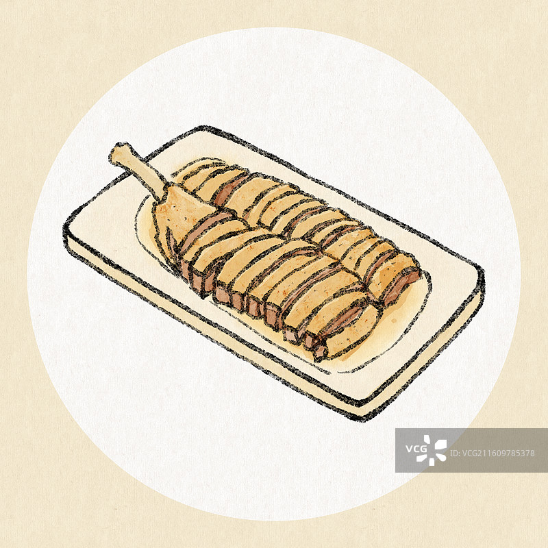 安徽美食插画-吴山贡鹅图片素材