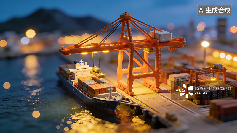 【AI数字艺术】港口码头，集装箱码头图片素材