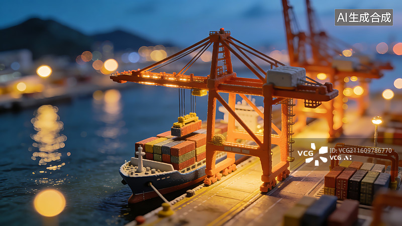 【AI数字艺术】港口码头，集装箱码头图片素材