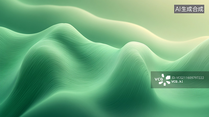 【AI数字艺术】流动感绿色抽象背景图片素材