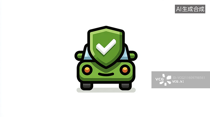 【AI数字艺术】带盾牌标志的卡通小汽车图片素材