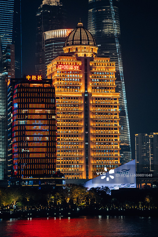 长三角 上海陆家嘴 金融 航拍 经济 发展 未来 建筑 夜景图片素材