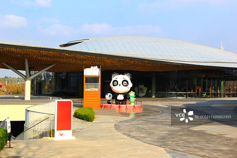 成都世界园艺博览会银杏叶题材建筑图片素材