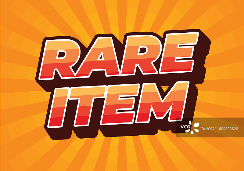 3D风格的稀有物品文字效果，用于印刷广告图片素材