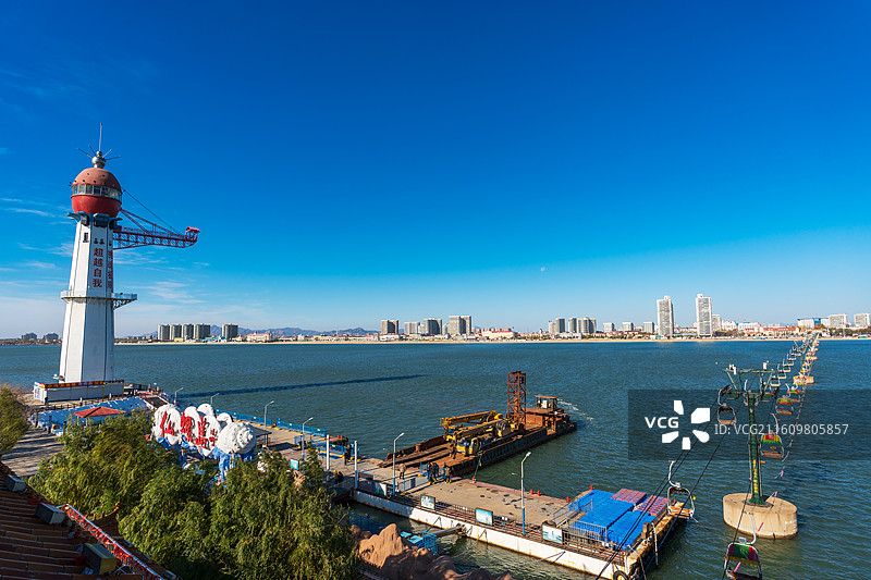 南戴河仙螺岛观光索道图片素材