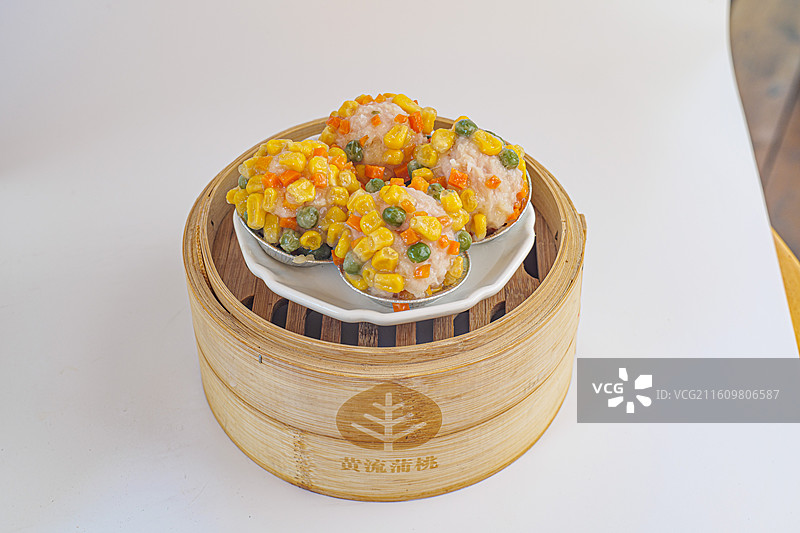 老爸茶点心蒸玉米肉丸图片素材