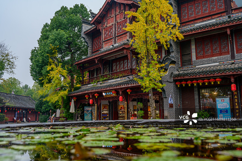 秀湖水街图片素材