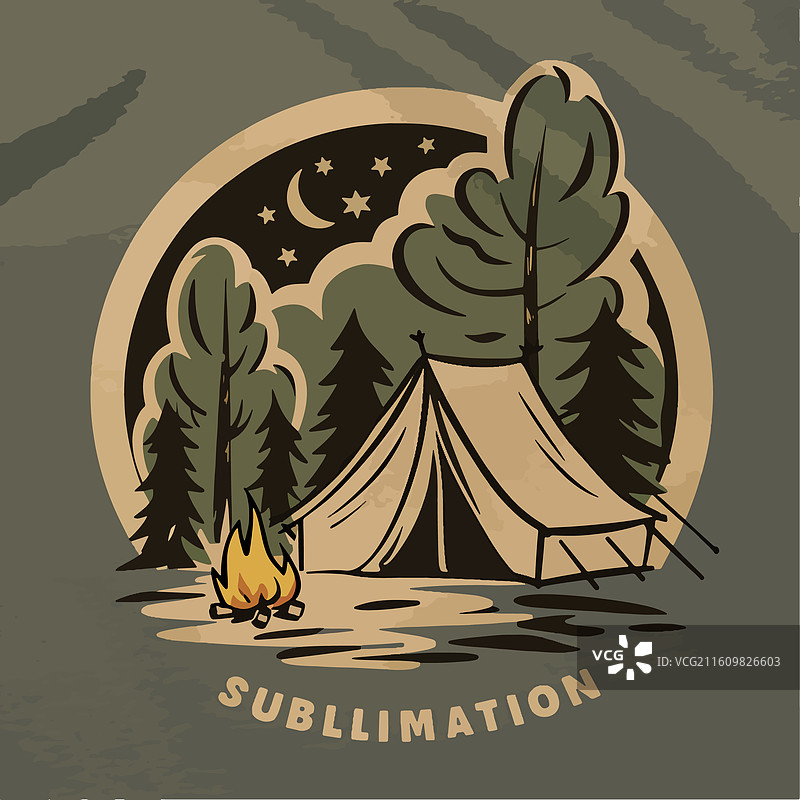 露营热转印设计图片素材