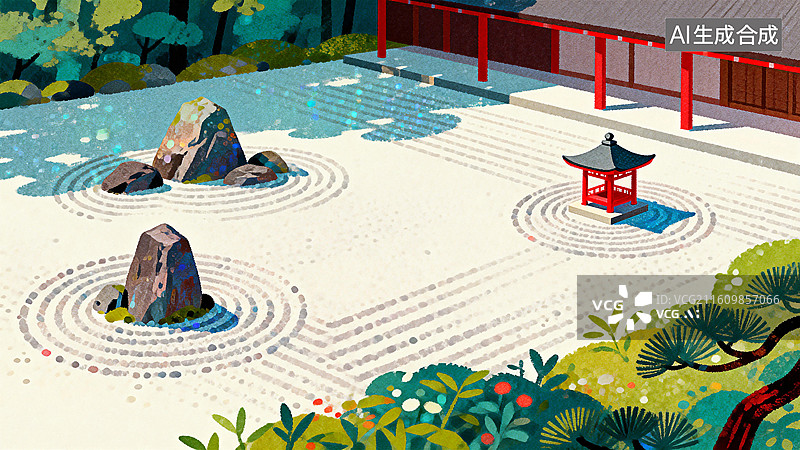 【AI数字艺术】中式庭院微缩模型图片素材