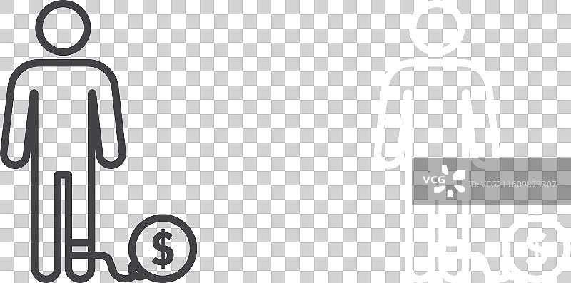 负债图标的男人图片素材