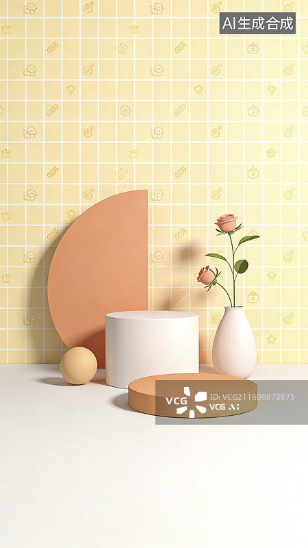 【AI数字艺术】简约几何，温馨家居图片素材