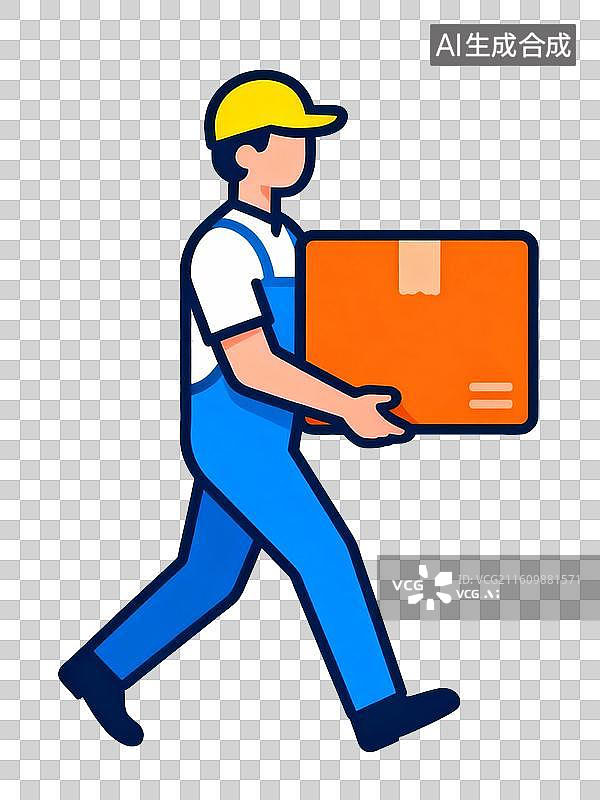 【AI数字艺术】工人搬运箱子图片素材