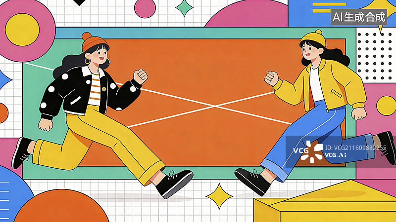 【AI数字艺术】动感人物，潮流街头图片素材