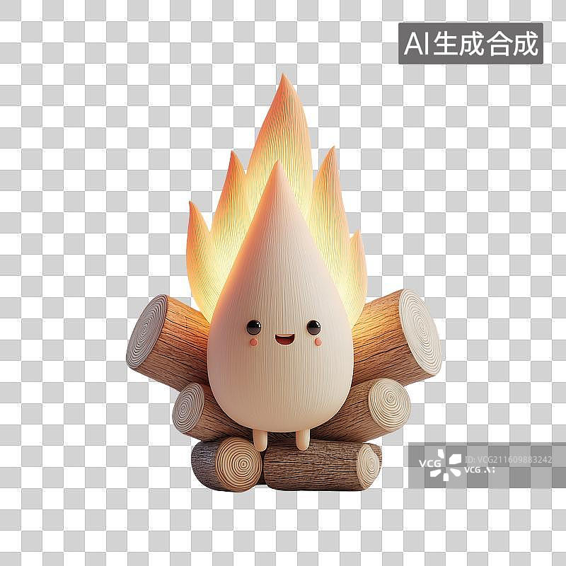 【AI数字艺术】可爱胖胖篝火图片素材