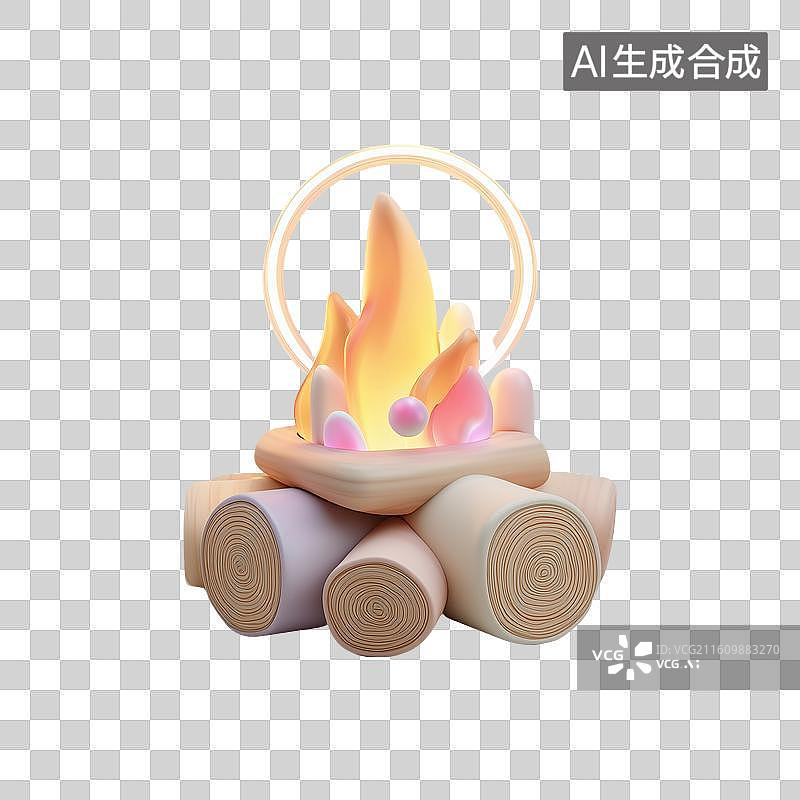 【AI数字艺术】可爱橡胶篝火图片素材