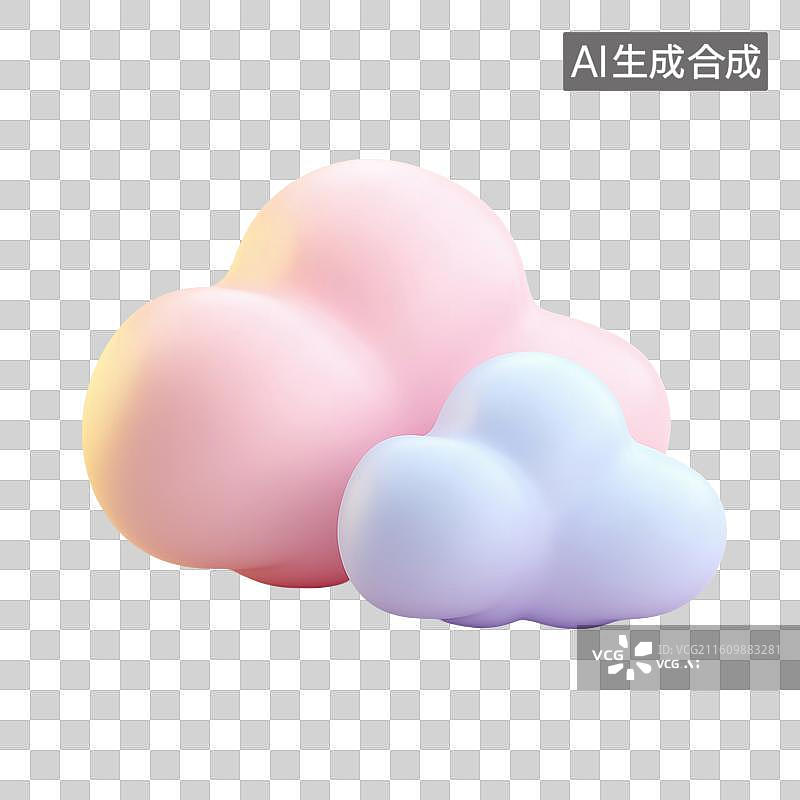 【AI数字艺术】可爱胖胖云朵图片素材