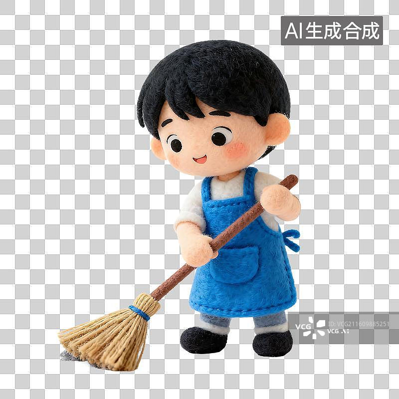 【AI数字艺术】可爱毛毡风儿童活动元素建模图片素材