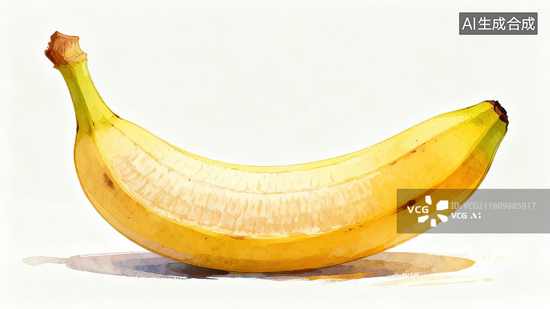 【AI数字艺术】水彩风格的香蕉插画图片素材