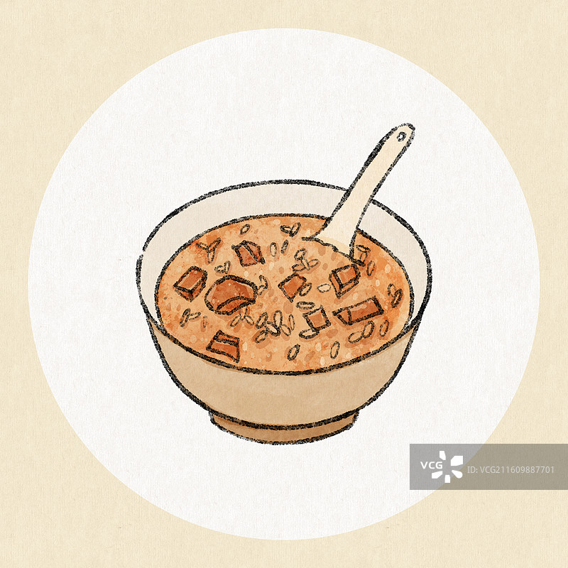 安徽美食插画-藕稀饭图片素材