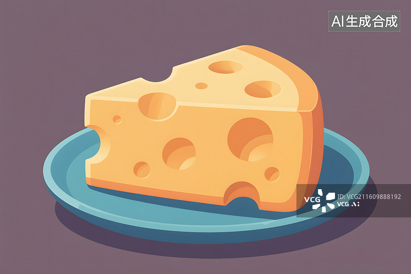 【AI数字艺术】卡通奶酪切片图片素材