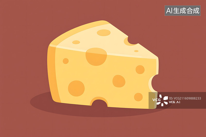 【AI数字艺术】卡通奶酪切片图片素材