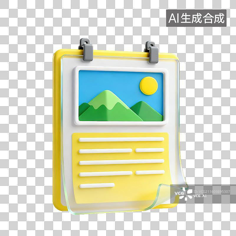 【AI数字艺术】3D磨砂玻璃材质插画展示说明卡片元素图片素材