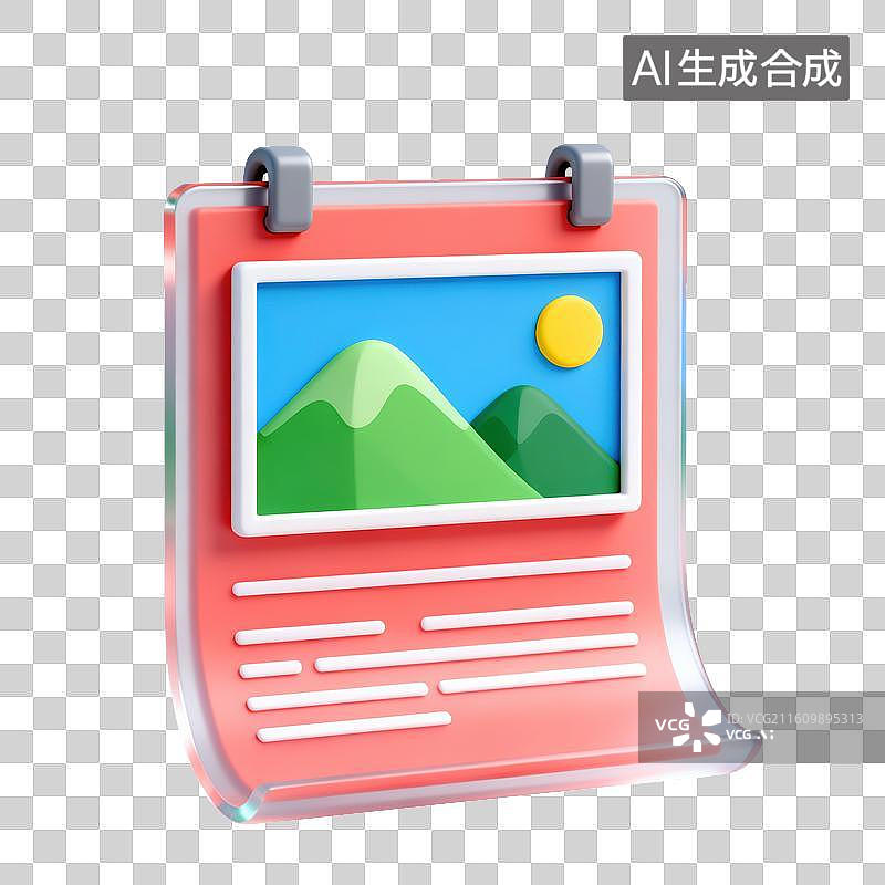 【AI数字艺术】3D磨砂玻璃材质插画展示说明卡片元素图片素材