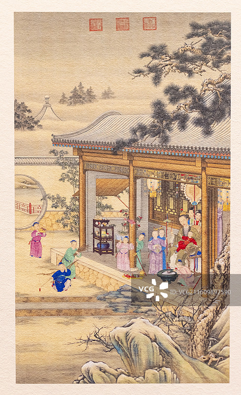 清《弘历岁朝行乐图》 故宫博物院图片素材