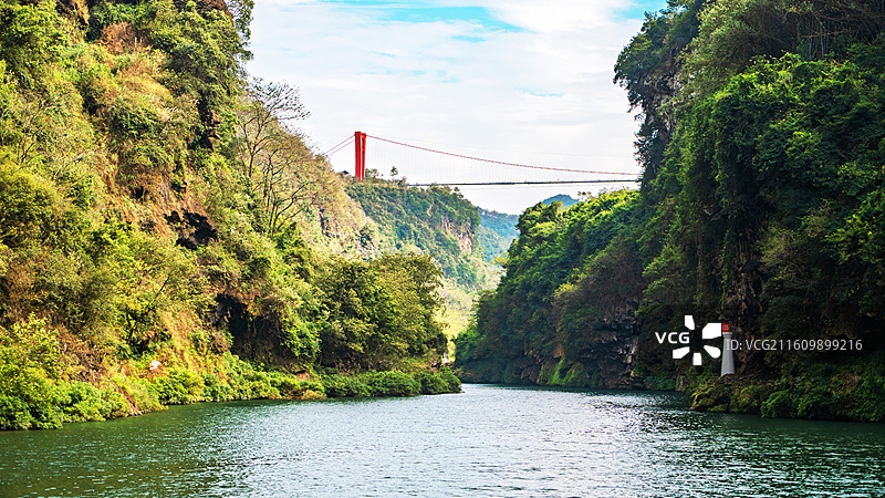 连州湟川三峡 峡谷河流高山瀑布风光图片素材
