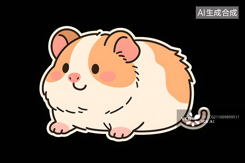 【AI数字艺术】圆滚滚的小仓鼠插画图片素材