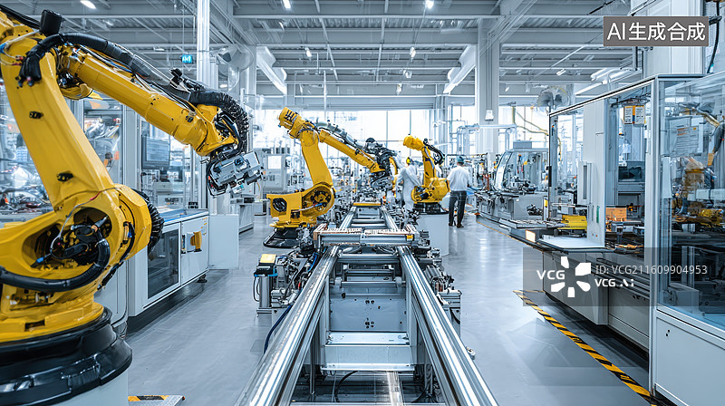 【AI数字艺术】自动化生产线作业场景图片素材