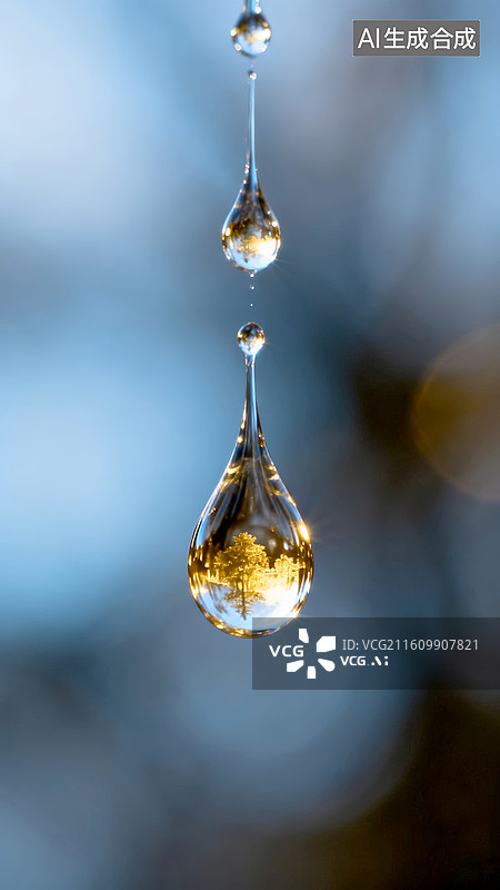 【AI数字艺术】冰柱水滴通透感自然装饰背景图片素材