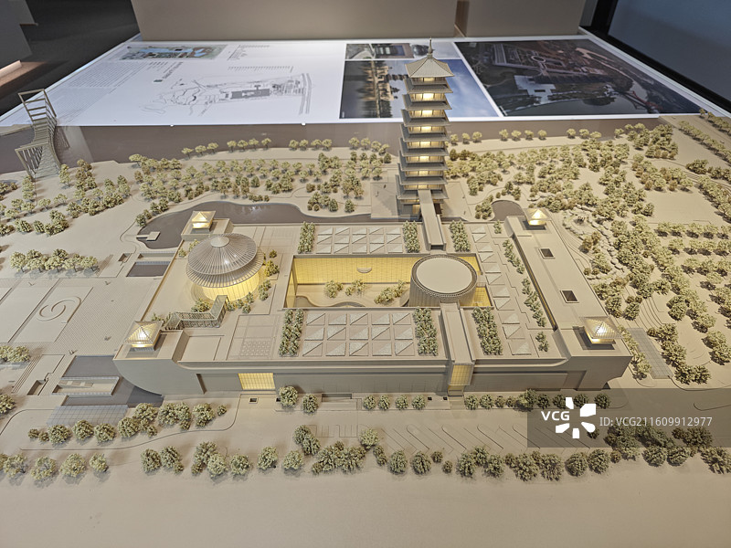西北院张锦秋纪念馆建筑设计模型展览展示图片素材