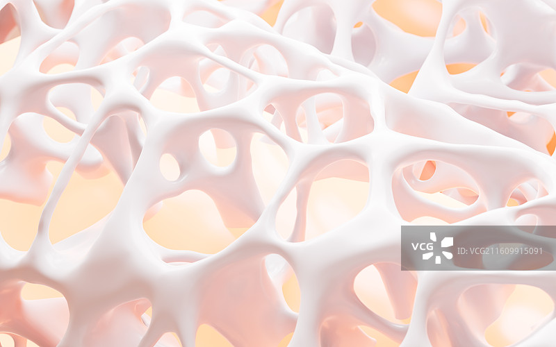 抽象的多孔骨架网格背景3D渲染图片素材