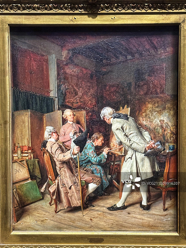 法国巴黎奥赛美术馆藏埃内斯特·梅索尼埃油画绘画爱好者图片素材