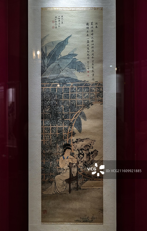 《金陵十二钗·迎春》（复制品） 陈少梅绘 北京恭王府多福轩“《红楼梦》与恭王府专题展”图片素材